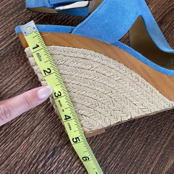 Michael Kors Josephine Blue Suede Platform Wedge - Picture 12 of 13